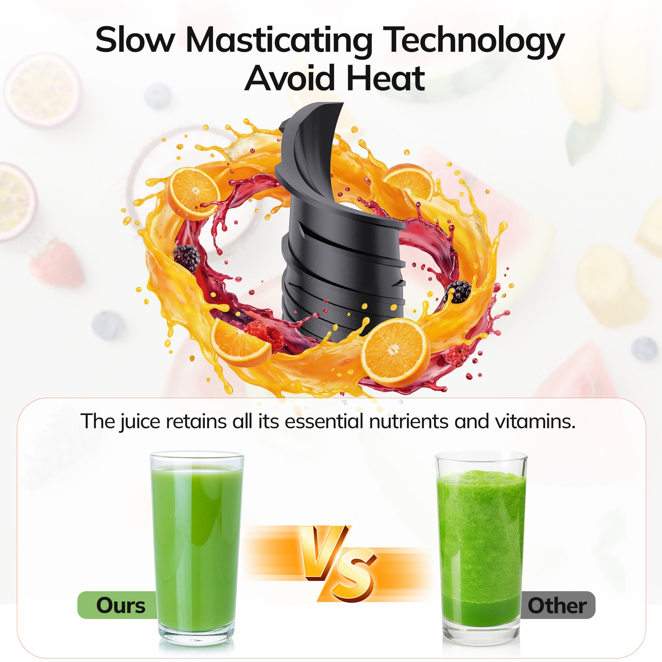 5.4" Cold Press Juicer Machine